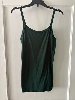 No Boundaries Dark Green Ribbed Camisole Tank